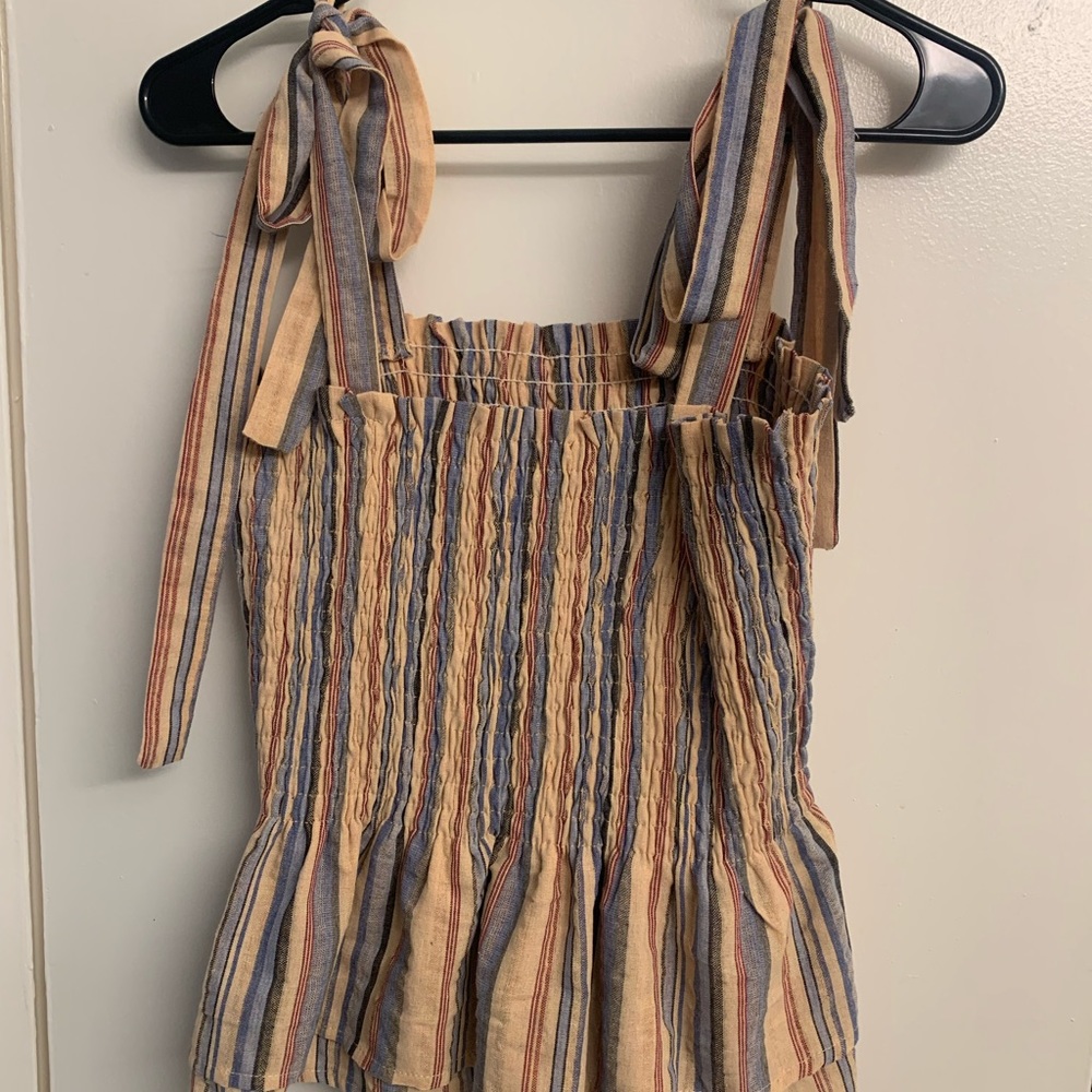 Smock stripped tank with ties